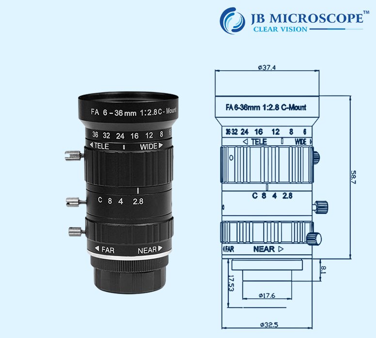 Industrial Camera Lens JBM 6-36 view 3